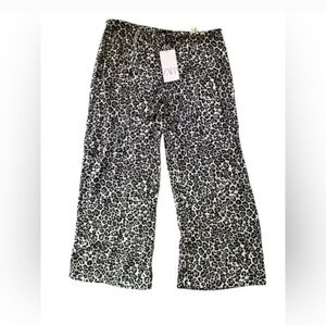 Zara Black and White Animal Print Trousers